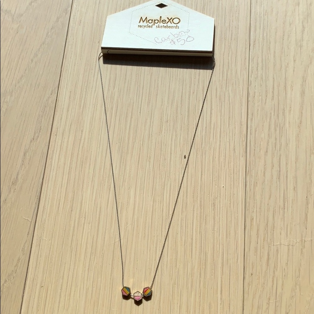 MapleXO recycled skateboard necklace